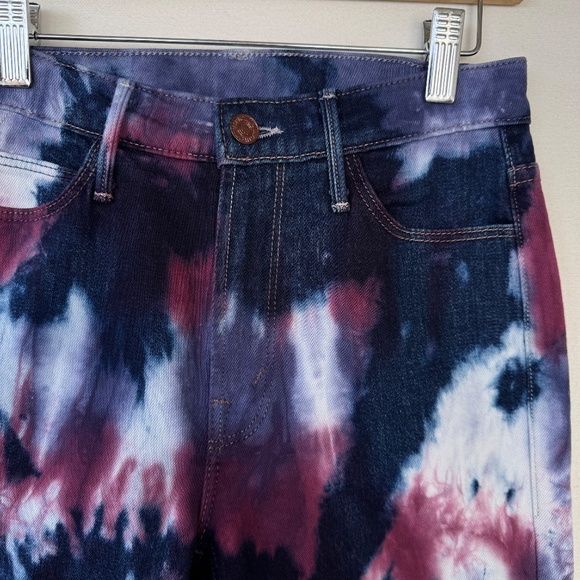 Mother Tie Dye Womens Jeans Sz 24 Slim Straight High Rise Casual Designer Luxury - Picture 10 of 12